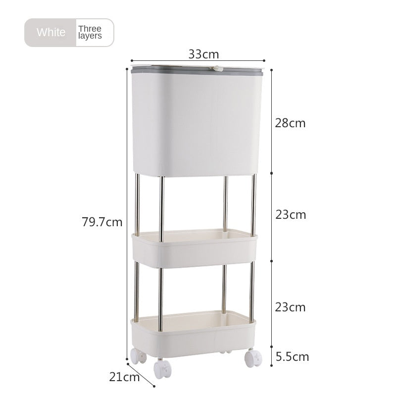 رفوف المطبخ وسلال القمامة